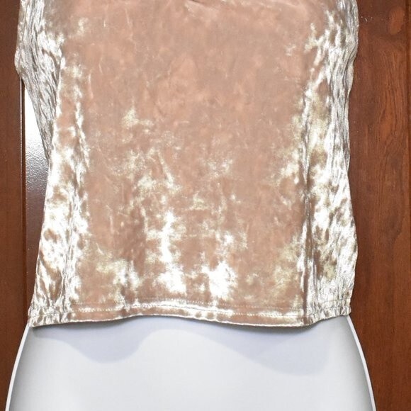 Kimchi Blue Velvet Tank Top in Tan and Cream - Picture 5 of 12